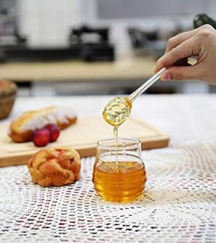 Mkono Honey Jar with Dipper and Lid Glass Honey Pot Container Dispenser for Home Kitchen,9 Ounce,... | Amazon (US)