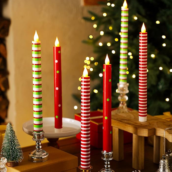 6 Pcs Flameless Candles Blue and White Led Candlesticks | Amazon (US)