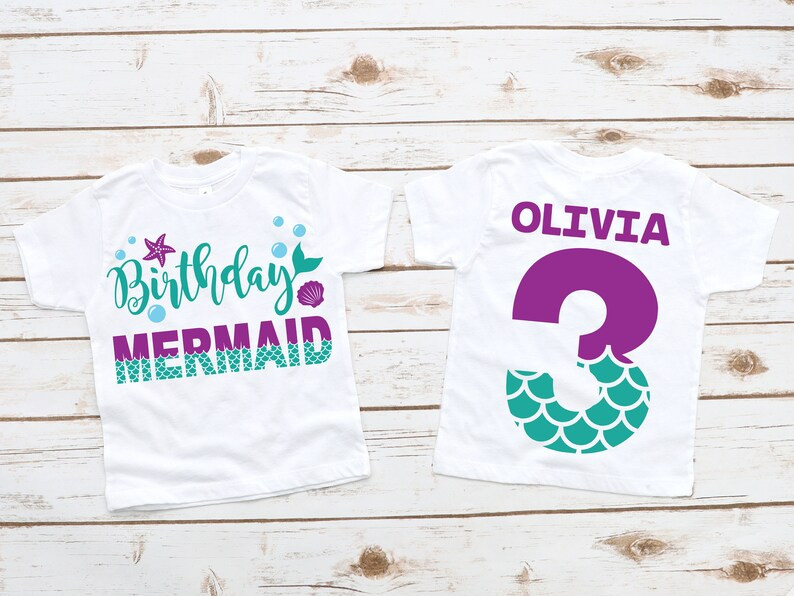 Mermaid Birthday Shirt, Mermaid Shirt, Mermaid Party, Mermaid Theme, Under the Sea, Mermaid Outfi... | Etsy (US)