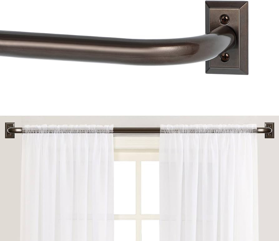 Bronze Wrap Around Curtain Rods,Bronze Curtain Rods for windows 66 to 120 inch(5.5-10Ft),Adjustab... | Amazon (US)