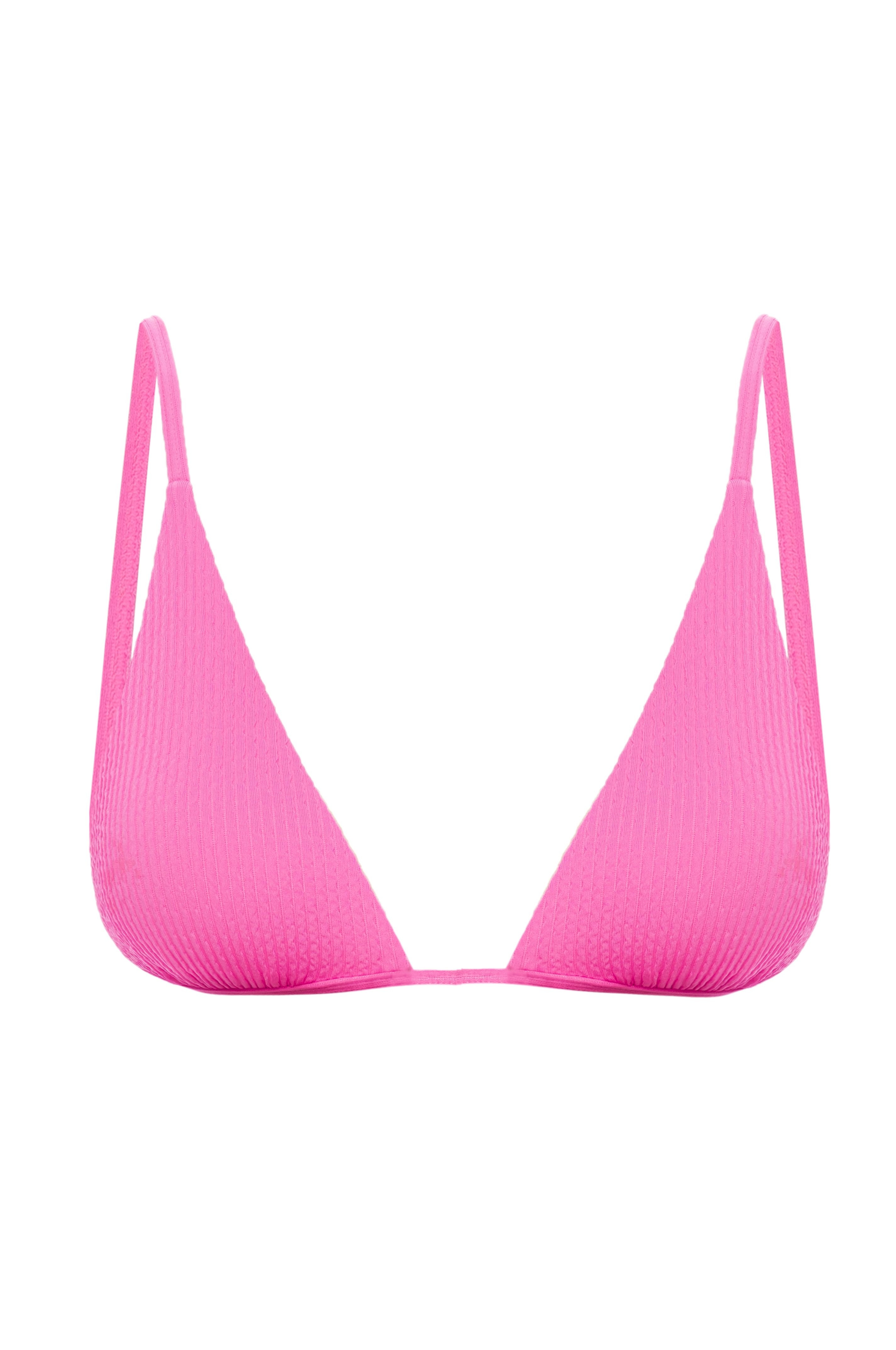 Barbados Top - Neon Pink Crinkle | Monday Swimwear