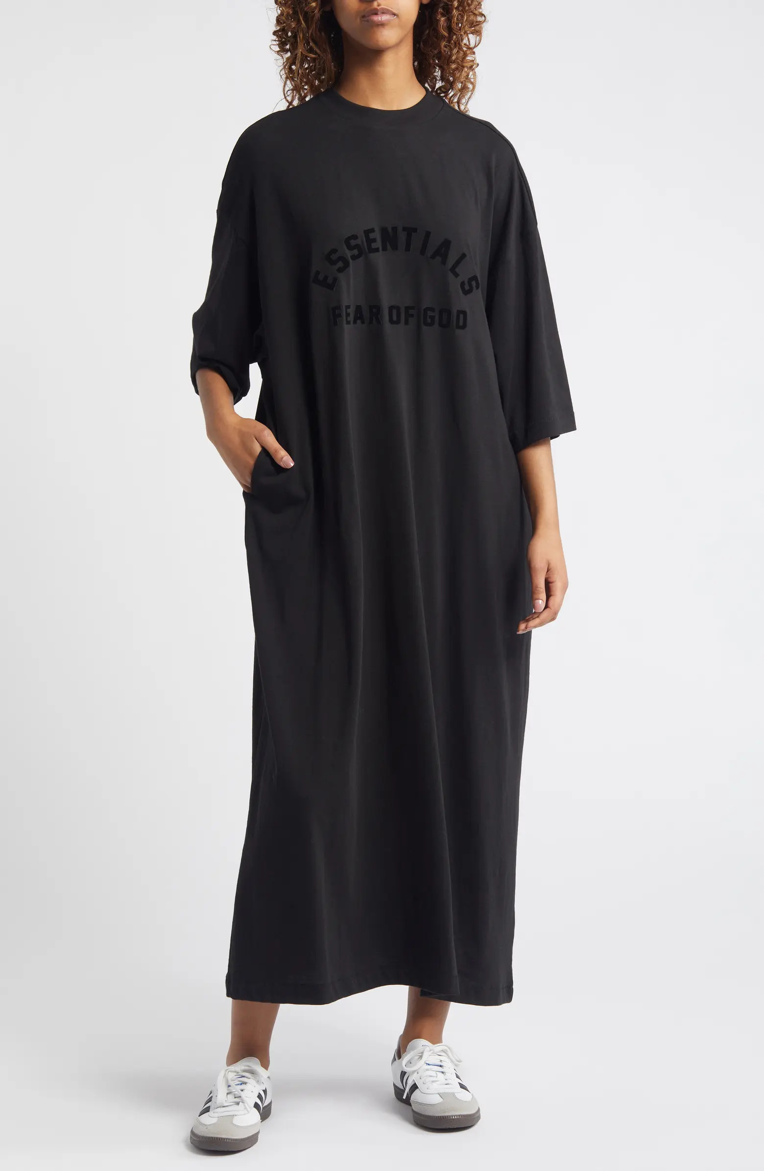 Fear of God Essentials Logo Graphic Maxi T-Shirt Dress | Nordstrom | Nordstrom