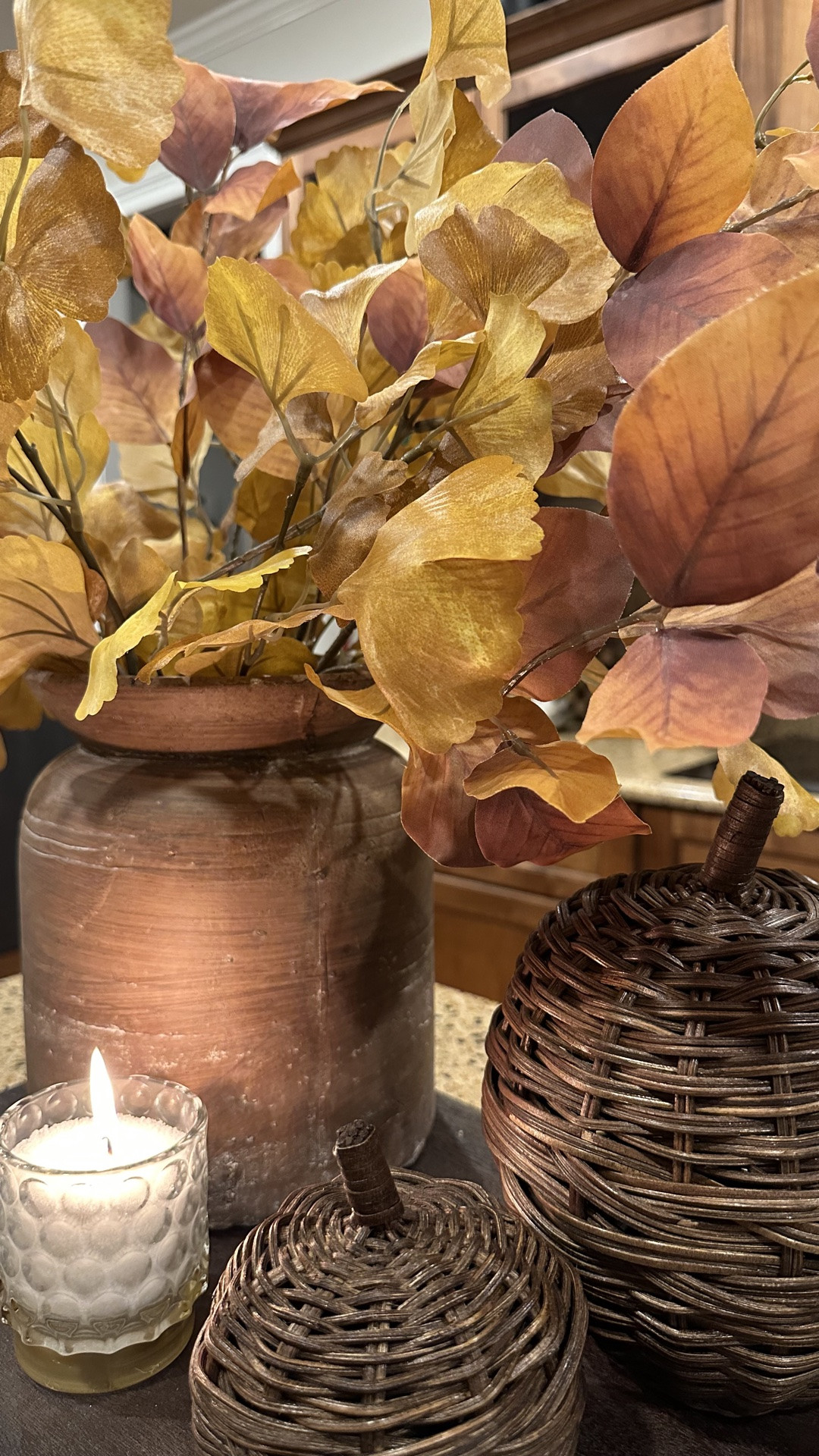 Two different stems one beautiful floral arrangement inside a beautiful terra-cotta vase. ￼

#LTKHome #LTKSeasonal