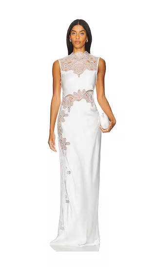 Stratus Lace High Neck Maxi Dress in Ivory | Revolve Clothing (Global)