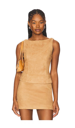 superdown Aviva Faux Suede Top in Tan. - size XS | Revolve Clothing (Global)