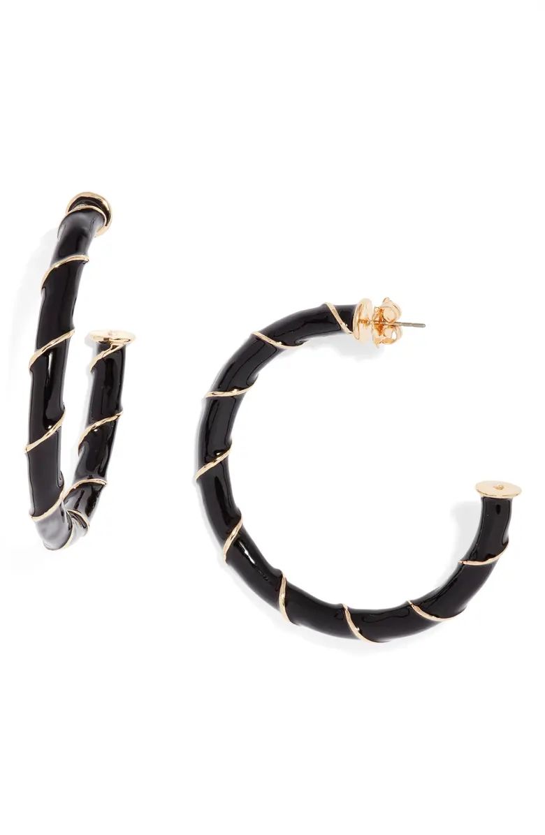 Open Edit Enamel Twist Hoop Earrings | Nordstrom | Nordstrom