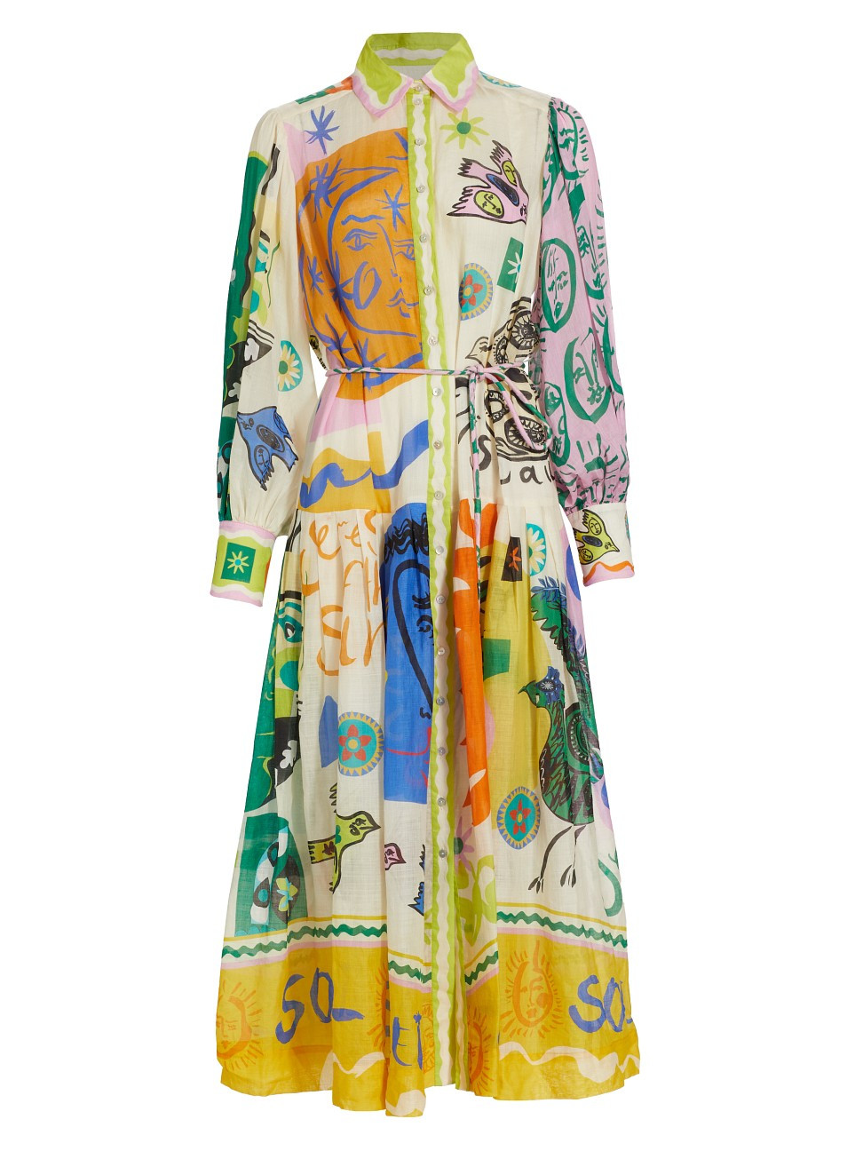 Women's Soleil Patchwork Shirtdress - Ivory - Size 8 | Saks Fifth Avenue