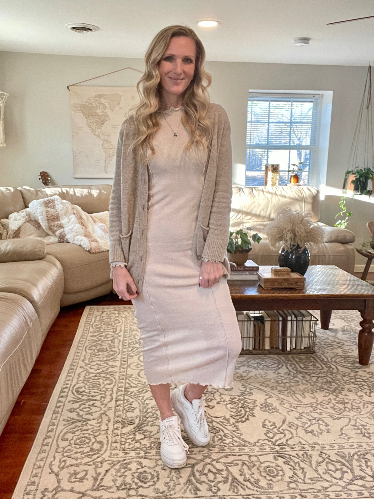 Teacher ootd 

Size: S

H&M || dresses || cardigan || teacher ootd || teacher outfits || knit dress || sneakers || madewell || Reebok 

#LTKSeasonal #LTKstyletip #LTKover40