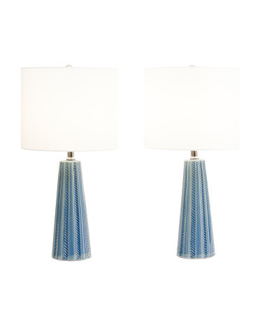 2pk 24in Textured Ceramic Table Lamps Set | TJ Maxx