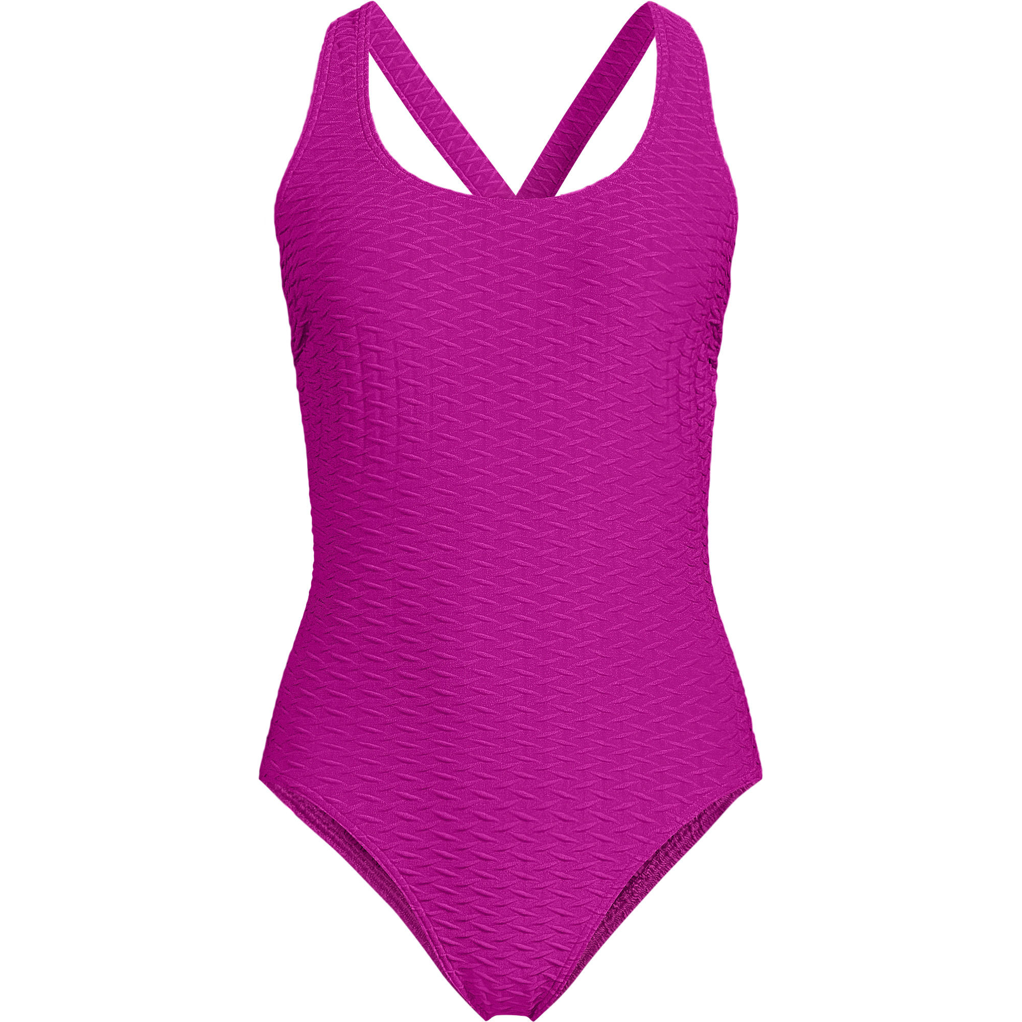 Women's Texture Tugless X-Back One Piece Swimsuit | Lands' End (US)