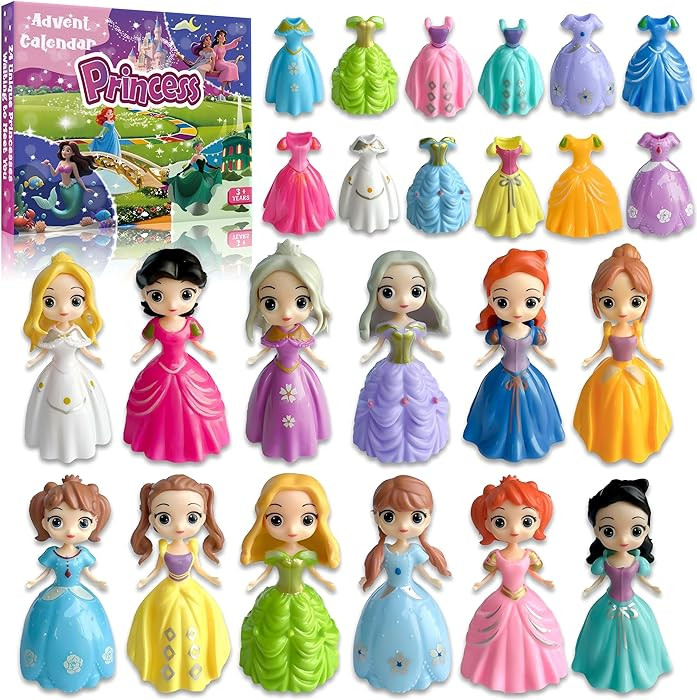 2025 Princess Advent Calendar - 24 Days of Deformation Christmas Surprises Toys, Holiday Countdow... | Amazon (US)