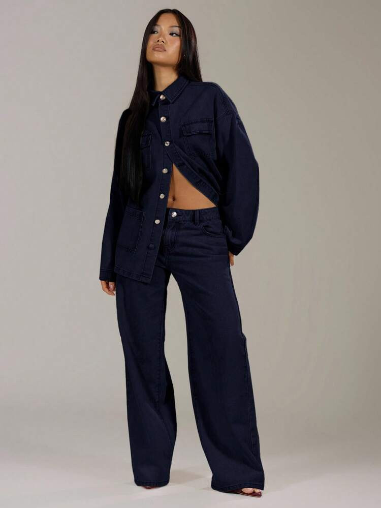 MUSERA Washed Low Rise Baggy Denim Jeans Spring 90'S Y2k Streetwear Casual Concert Western Festival Fall Autumn Winter Nashville Office Work | SHEIN