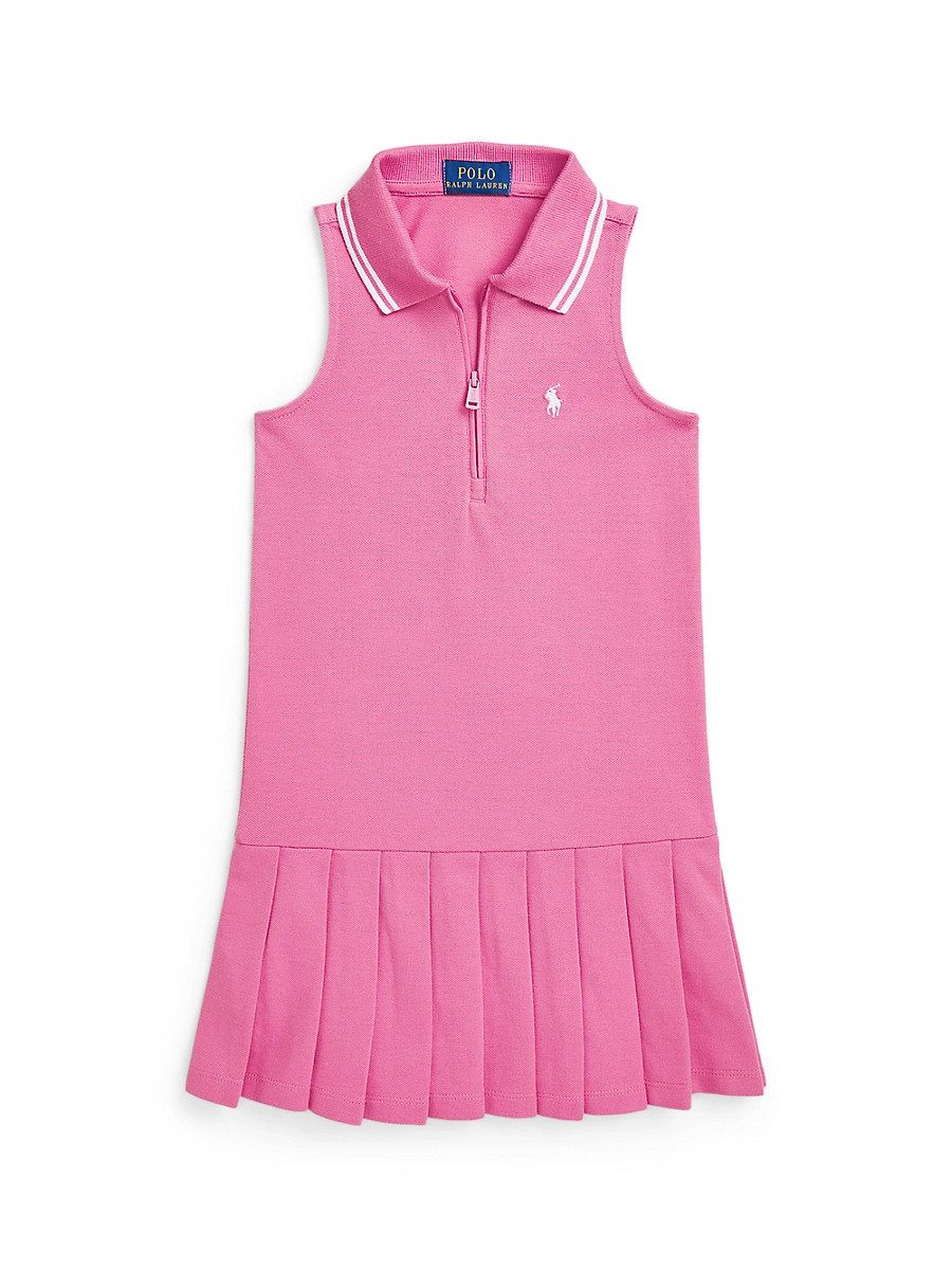 Little Girl's & Girl's Sleeveless Tennis Shirtdress - Laguna Pink White - Size 3 | Saks Fifth Avenue