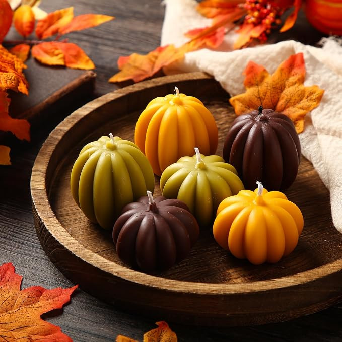 MTLEE 6 Pieces Fall Pumpkin Candles Thanksgiving Scented Tealight | Thanksgiving Scented Tealight... | Amazon (US)