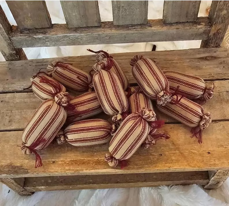 Primitive Peppermint Candy Bowl Fills Tiered Tray Christmas- Set of 12 | Etsy (US)