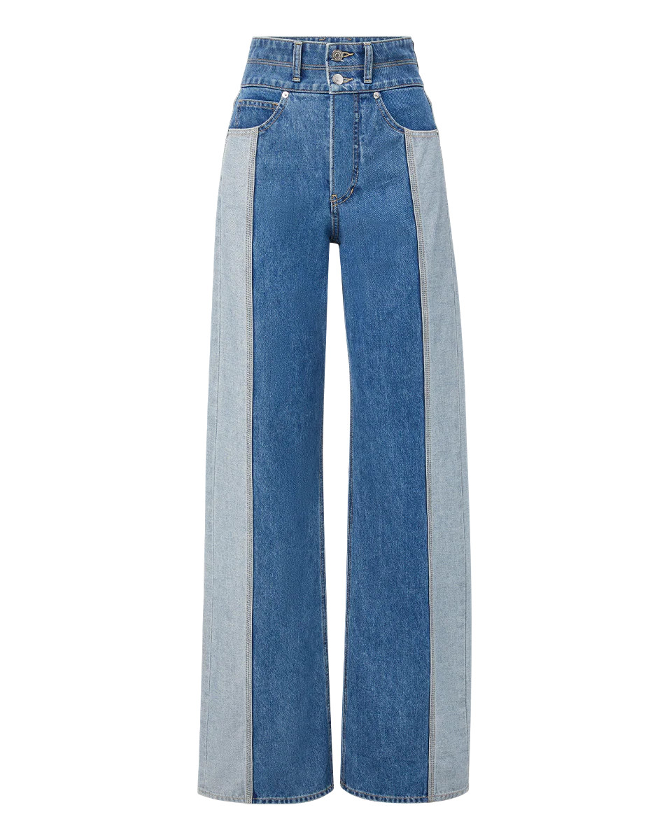 Taylor Two-Tone Wide-Leg Jean | Veronica Beard