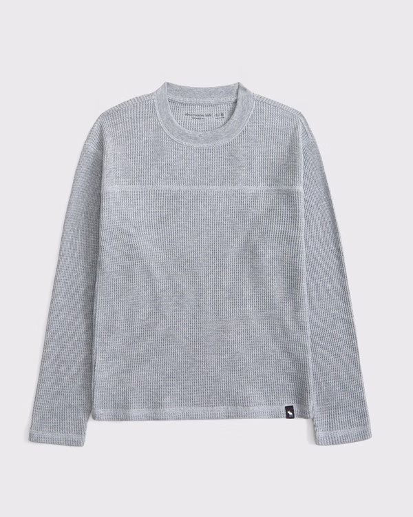 long-sleeve cozy waffle tee | Abercrombie & Fitch (US)