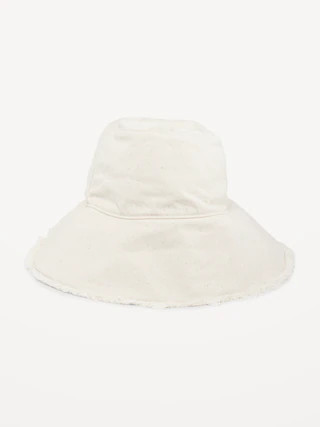 Frayed Canvas Bucket Hat for Women | Old Navy (CA)