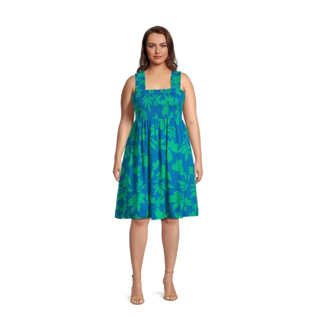 Terra & Sky Women's Plus Size Smocked Sun Dress, Sizes 0X-5X - Walmart.com | Walmart (US)