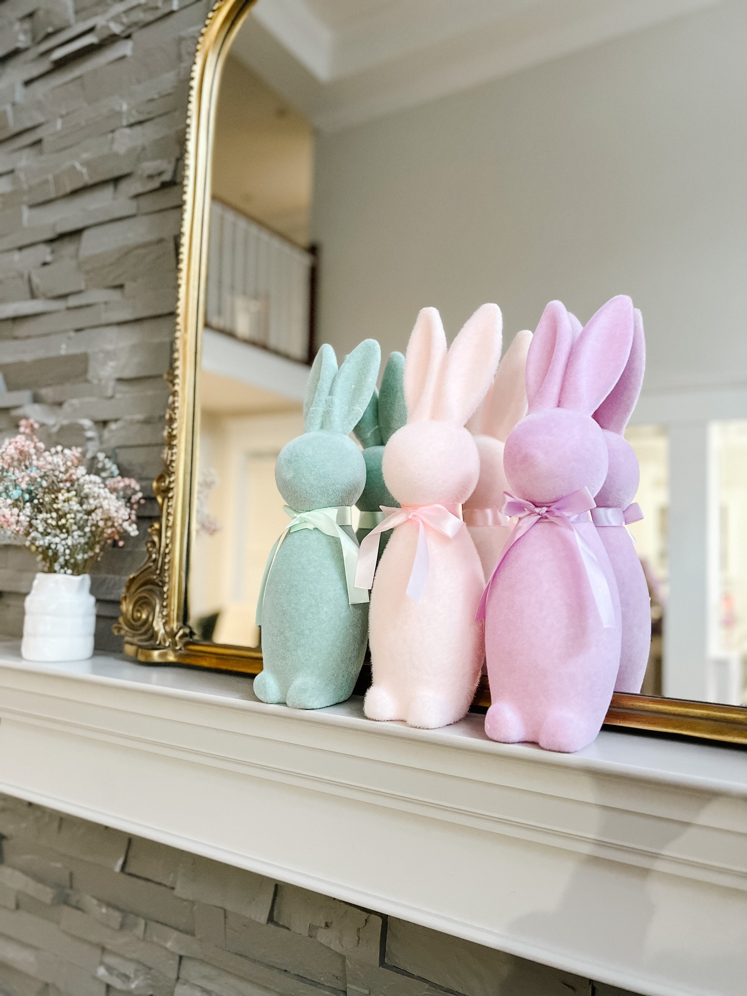 Easter decor with the Walmart flocked bunnies 

#LTKhome #LTKFind #LTKSeasonal