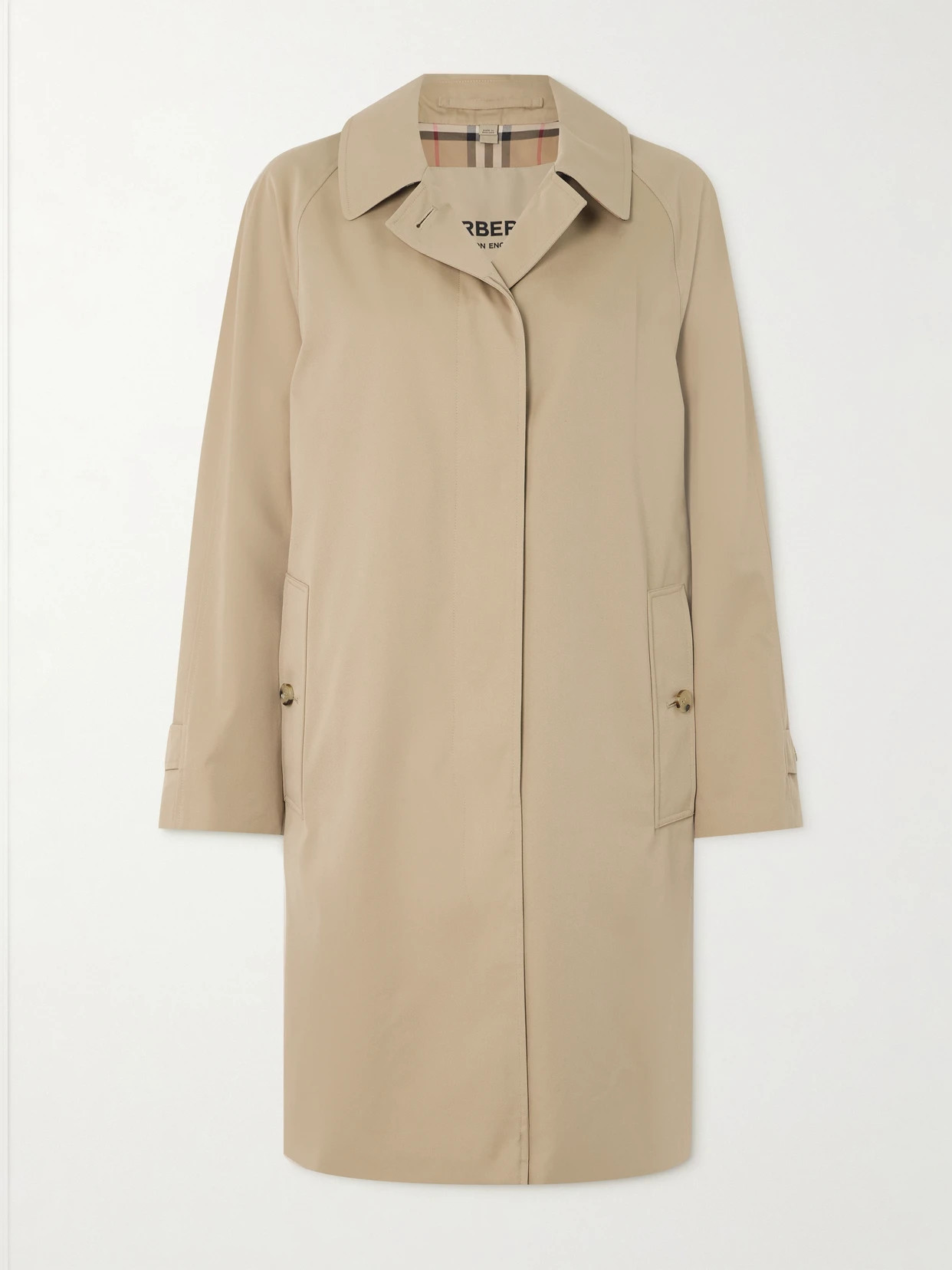 Burberry - Camden Organic Cotton-gabardine Coat - Neutrals | NET-A-PORTER (US)