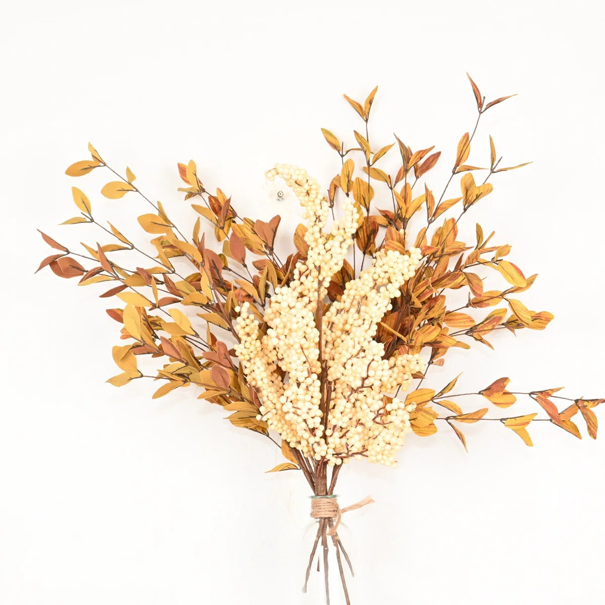 24" Artificial Fall Leaves Sprays Floral Arrangement For Vase Filler, Rustic Foliage Branch Long ... | Wayfair North America