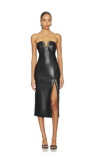 Generation Love Isabel Studded Faux Leather Dress in Black. - size S | Revolve Clothing (Global)