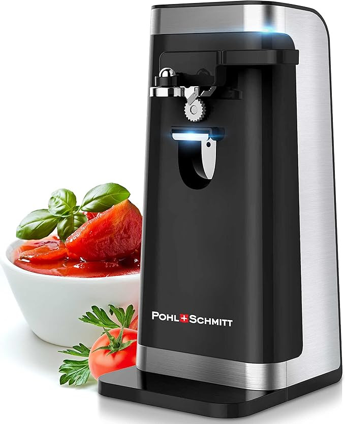 POHL SCHMITT Electric Can Opener, Knife Sharpener and Bottle Opener, Easy Push Down Lever, Black | Amazon (US)