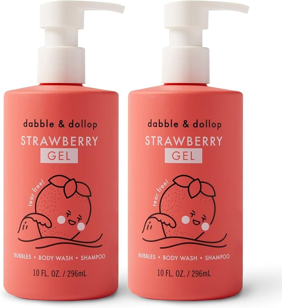 Dabble & Dollop Strawberry Body Wash & Shampoo - 3 in 1 Natural Bubble Bath for Kids, USA-Made, P... | Amazon (US)