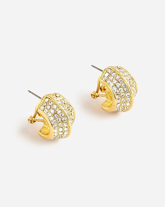 Angular stud earrings with pavé crystals | J. Crew US