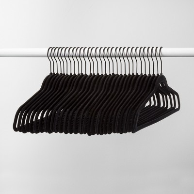 30ct Suit Flocked Hangers - Black - Brightroom™: Velvet Clothes Hangers for Sweaters, Shirts, Dresses, Suits | Target