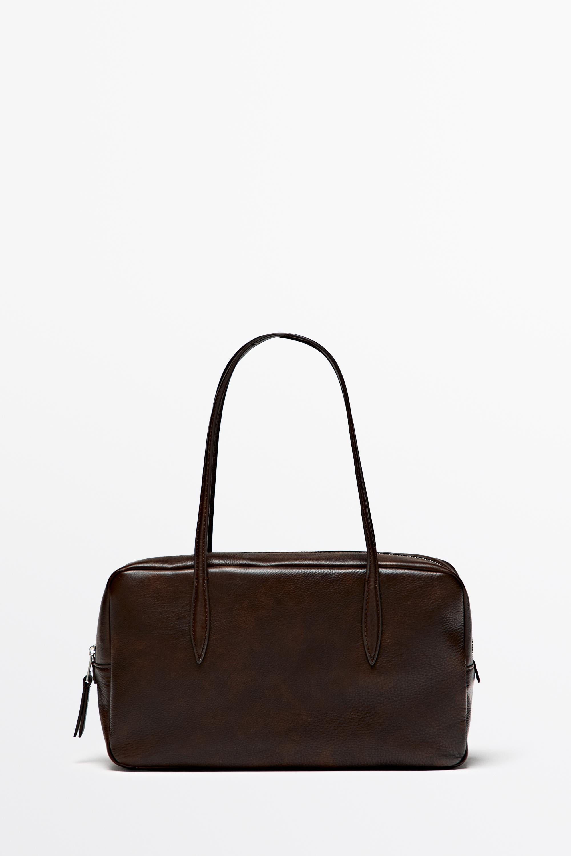 Nappa leather mini duffle bag | Massimo Dutti UK