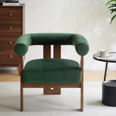 Faiella Velvet Upholstered Accent Arm Chair | Wayfair North America