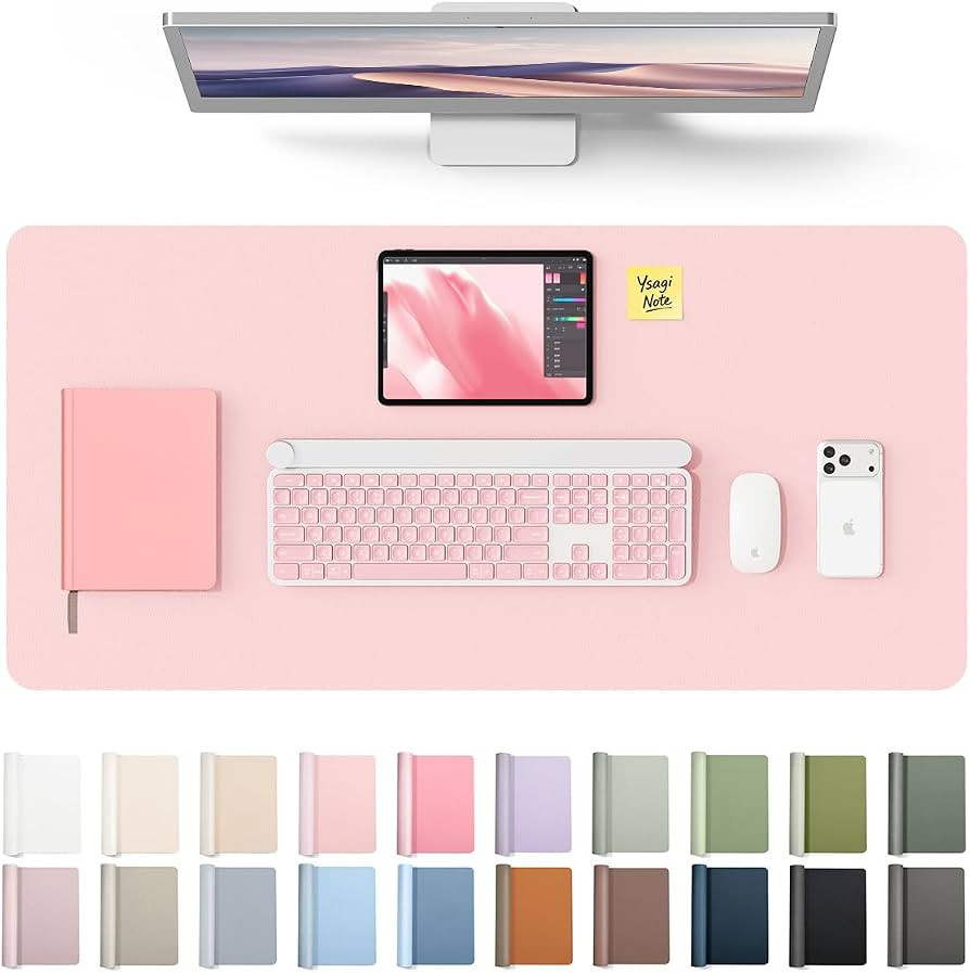 YSAGi Leather Desk Protector, Office Mat, Large Mouse Mat, Non-Slip PU Leather Blotter, Laptop De... | Amazon (US)
