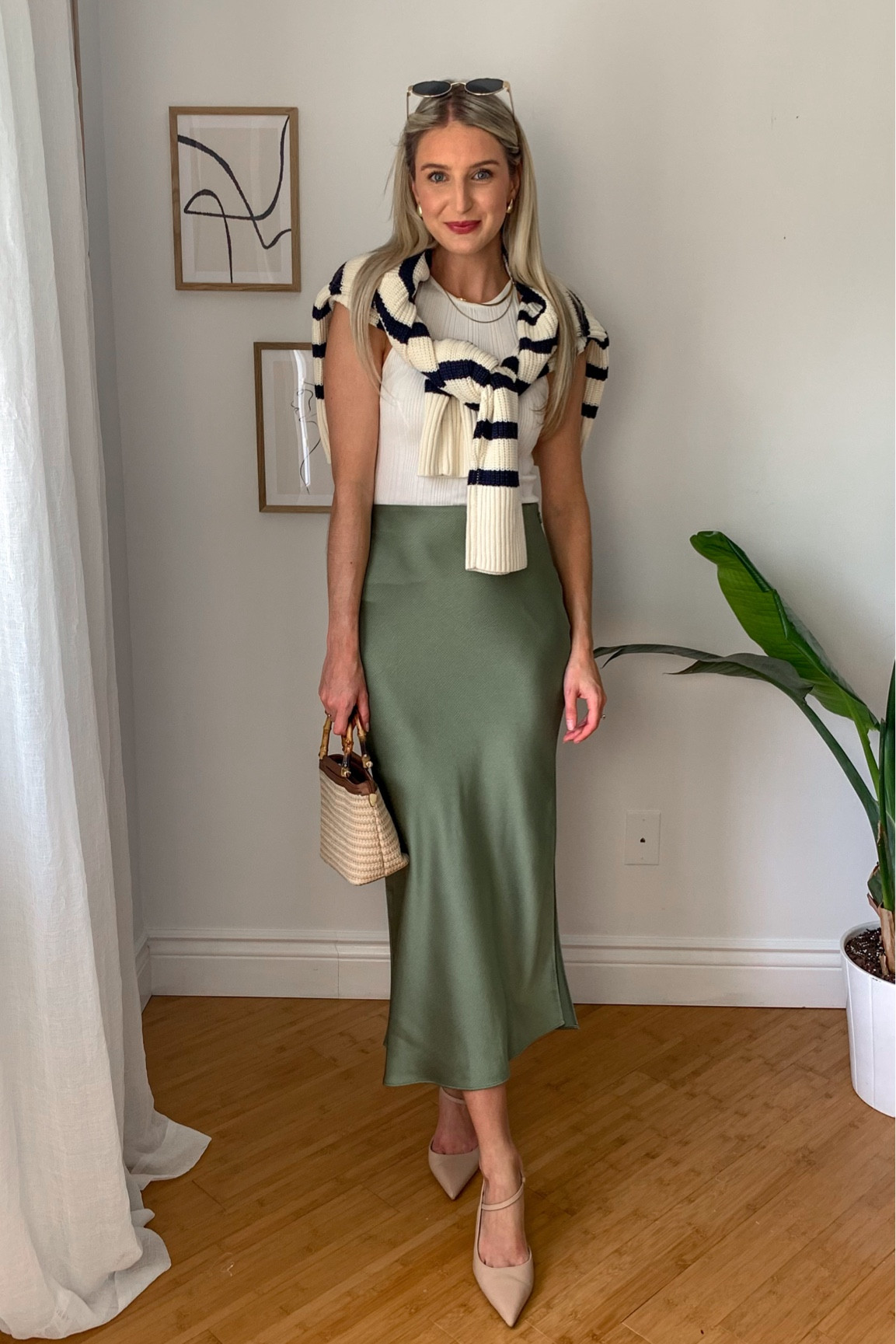 Cutest spring and summer outfit!  Everyone needs a satin skirt in their closet, there’s so many ways you can style it!

Wearing a size small in all! 

#LTKSeasonal #LTKFindsUnder100 #LTKStyleTip