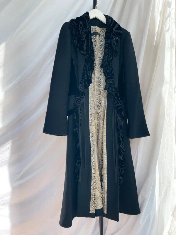 Vintage 90s y2k Roberto Cavalli Virgin Wool Devore Silk Velvet Riding Coat | eBay | eBay US
