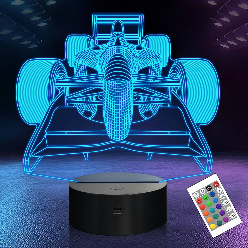 F1 Gifts for Boys Men, Formula 1 Racing Car 3D Illusion lamp Roadster Night Light for Kids Boys B... | Amazon (US)