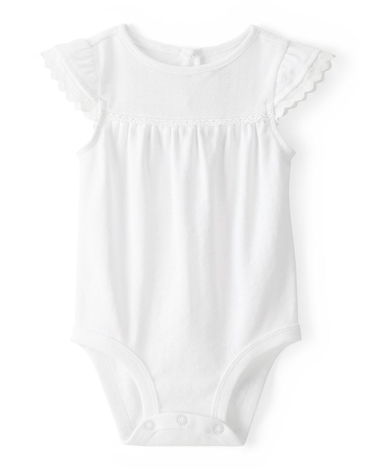 Baby Pointelle Short-Sleeve Bodysuit - White | Carter's Inc