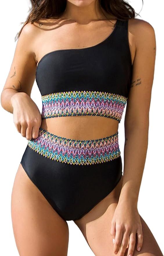 popvil Bikini Sets for Women High Waisted Bathing Suits 2 Piece Swimsuit | Amazon (US)