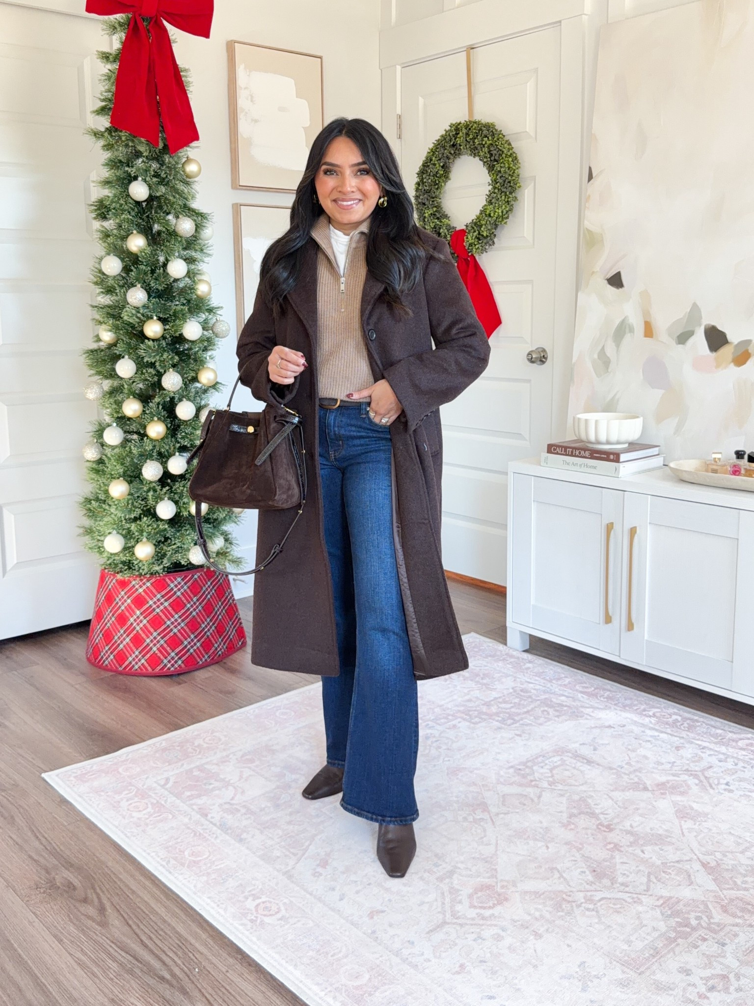 Dark coffee brown coat size xs petite TTS
Tan teak color pullover size xs TTS
White tee size xs petite TTS
Dark brown boots size 5.5 TTS

#LTKSaleAlert #LTKFindsUnder100 #LTKPetite