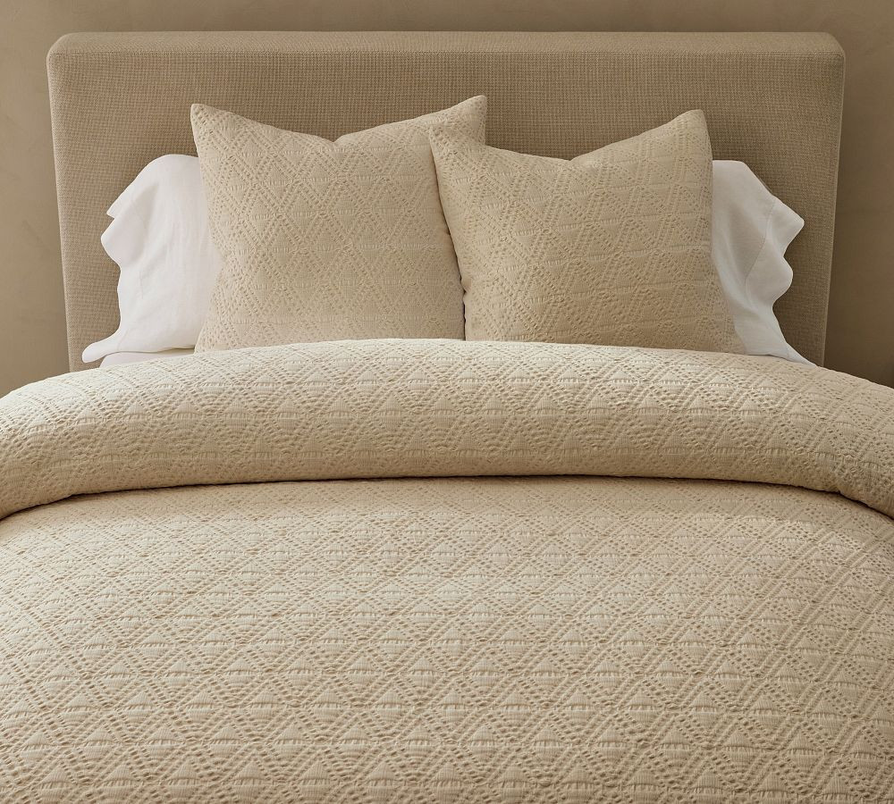 Diamond Matelasse Duvet Cover, Oatmeal, Full/Queen | Pottery Barn (US)