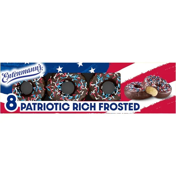 Entenmann's Classic Patriotic Donuts, 8 count, Kosher Rich Frosted Chocolate Sprinkles Donuts, 16... | Walmart (US)