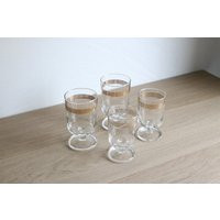 4 Mismatched 70S Luminarc Wine Glasses, Rare Cavalier Clear Glass With Gilt Trim | Etsy (CAD)