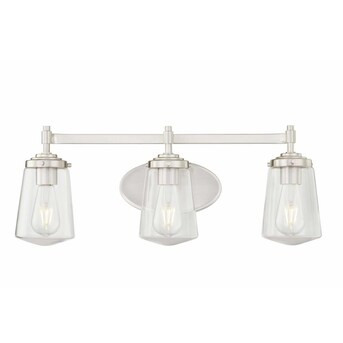 allen + roth Wyatt 3-Light Nickel Farmhouse Vanity Light Bar | Lowe's