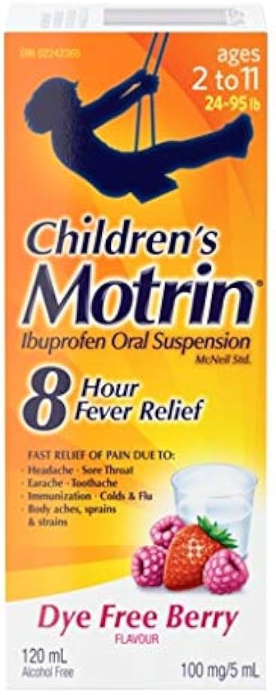 Motrin Children's Liquid Pain Relief, Reduces Fever for up to 8 hours, Ibuprofen, Berry Flavour, ... | Amazon (CA)