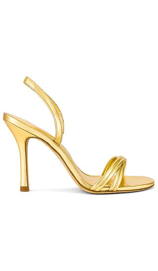 Larroude Annie Heel in Metallic Gold. - size 6 (also in 6.5, 7) | Revolve Clothing (Global)