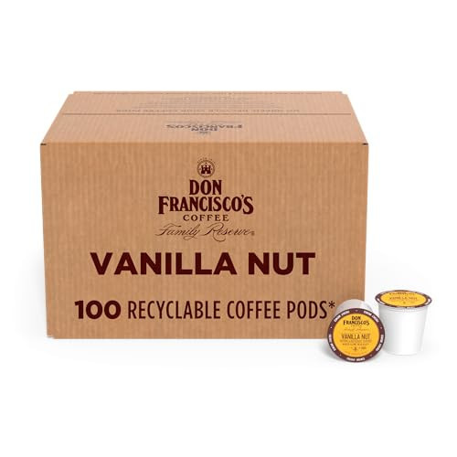 Don Francisco's Vanilla Nut Flavored Coffee Pods, 100 Count, Medium Roast, Compatible with Keurig Brewers | Amazon (US)