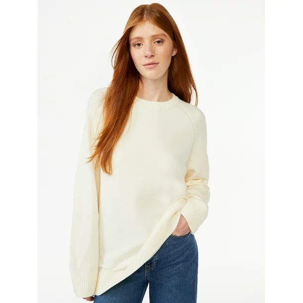 Free Assembly Women's Tunic Sweater with Long Raglan Sleeves, Midweight - Walmart.com | Walmart (US)