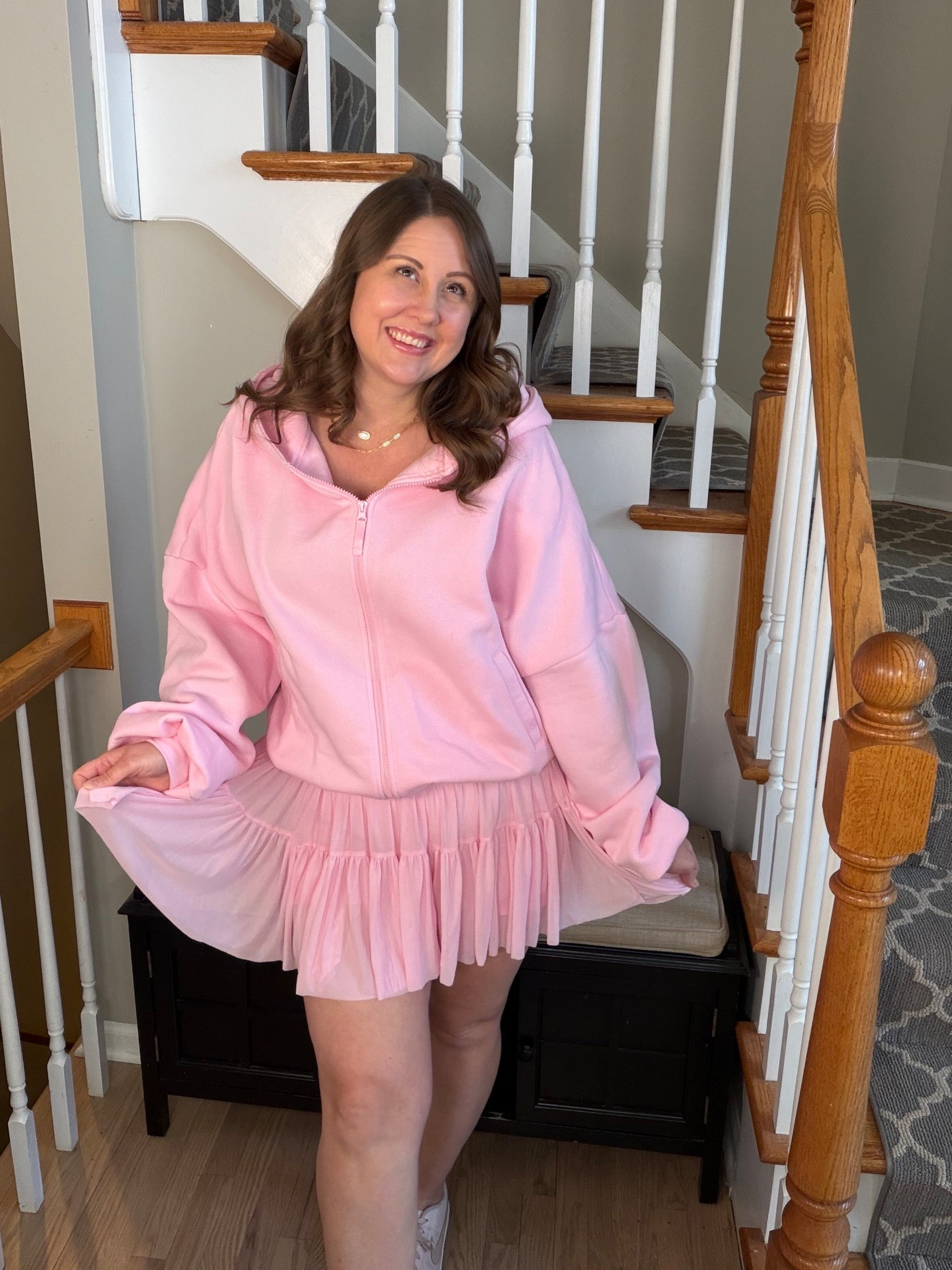 RUN don’t walk… because this set is on clearance right now and it’s such a good one 💕 The soft pink color, the relaxed zip-up, and that flowy skirt make it feel cute and comfy at the same time. It’s perfect for everyday wear but still looks put together.

I linked it here so you can grab it before it sells out in sizes ✨

#LTKClearance #LTKSale #LTKStyle #LTKFinds #AthleisureSet #MomStyle #PinkOutfit #SaleFind #ComfyStyle #LTKFamily

#LTKootd #LTKMidsize #LTKfitnessgoals