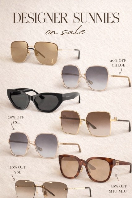 Up to 30% off designer sunglassses today! 

Sunglasses. Designer. Spring sale.

#LTKootd #LTKSeasonal #LTKSaleAlert